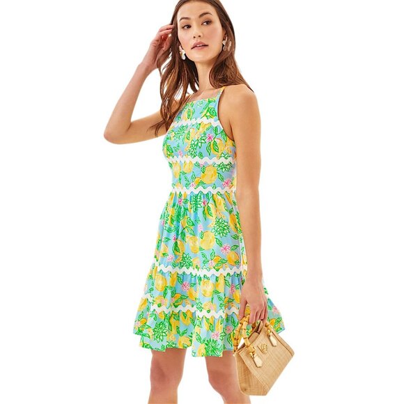 Lilly Pulitzer Angelynn Dress in Bluette/Make Lemonade NWT - Size 8 - Picture 1 of 7